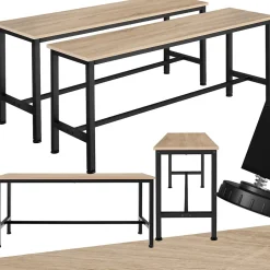 2 bancs Fairfield style industriel en Bois et acier
