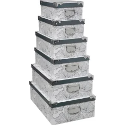 6 boîtes coin métal Noir et blanc Delicatesse - 5Five