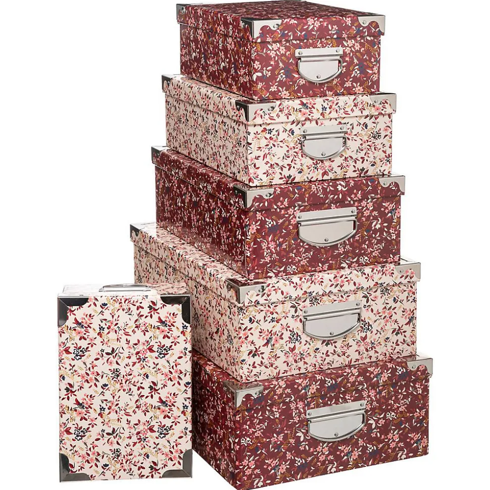 6 boîtes coin métal Rose Delicatesse - 5Five