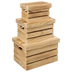 3 boîtes de rangement en bois Cagette - 5Five