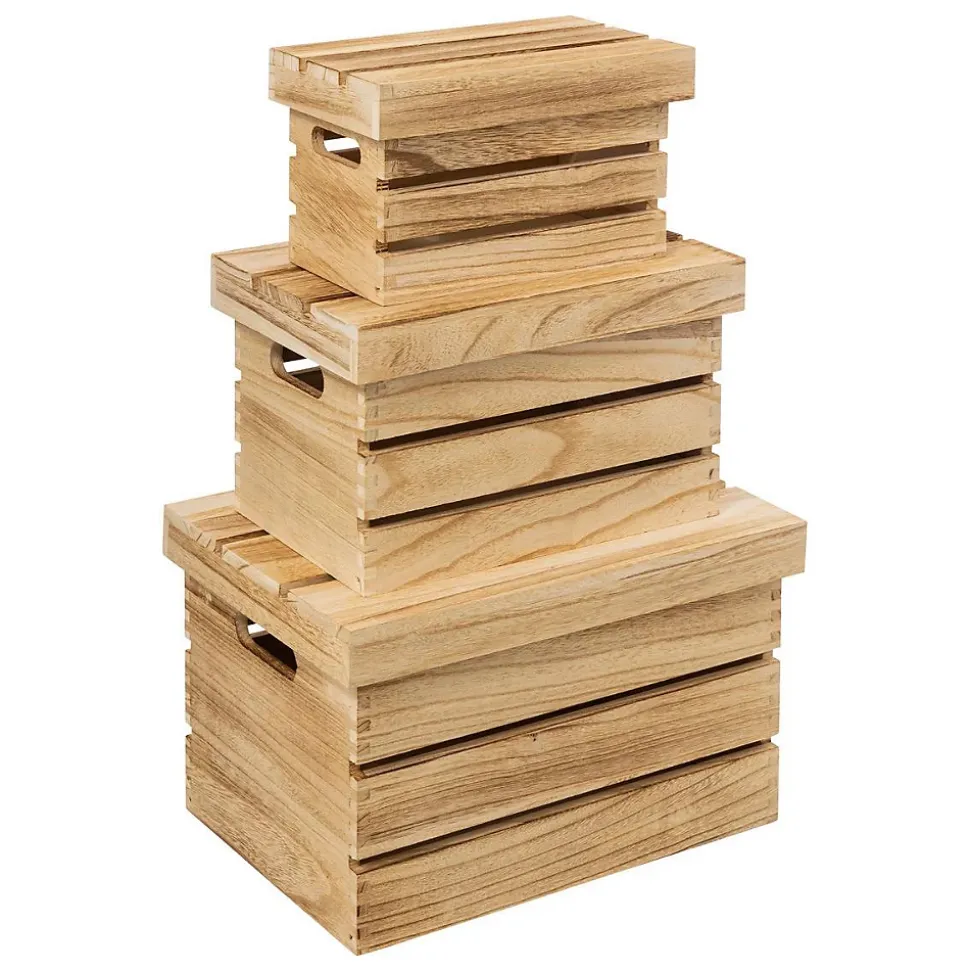 3 boîtes de rangement en bois Cagette - 5Five