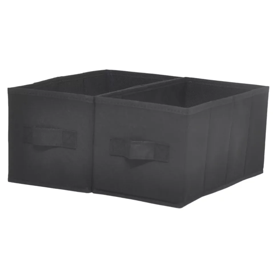 2 boîtes de rangement rectangulaires en textile Mixxit coloris noir