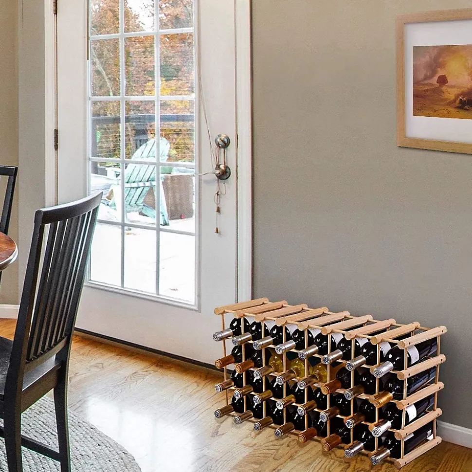 40 Bouteillles Etagere a Vin Casier a Bouteille Modulable Grande Capacite en Bois de Pin