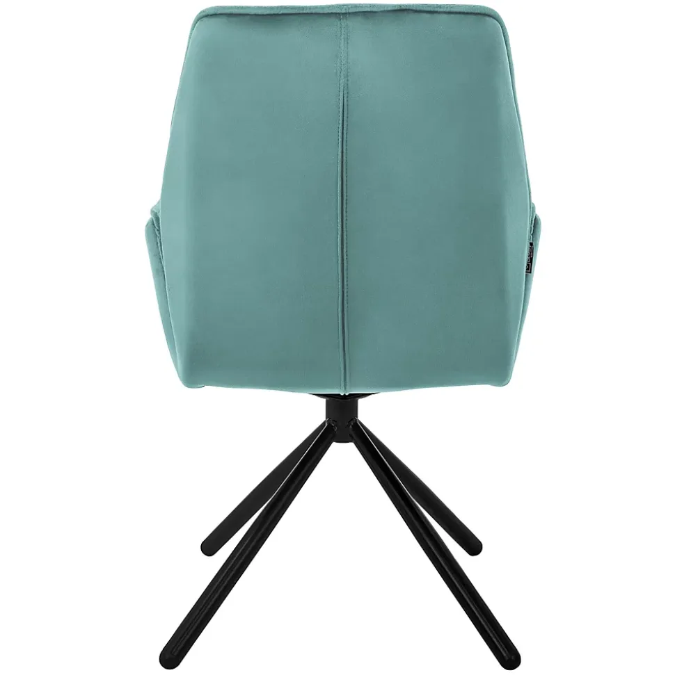 6 Chaises de bureau pivotante en velours siège ergonomique accoudoirs sauge