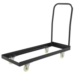50 chaises pliantes noireset Chariot de transport Oviala