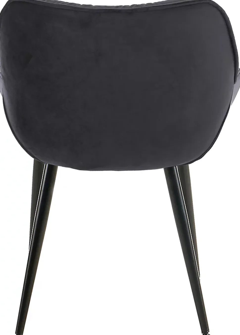 4 Chaises Velours Salle à Manger Tanna, Rétro avec Accoudoirs, Piètement Métal Noir, Boutons Décoratifs Chics Noir