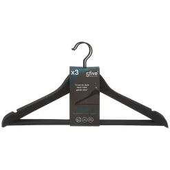 3 cintres en bois Noir Rubber - 5Five