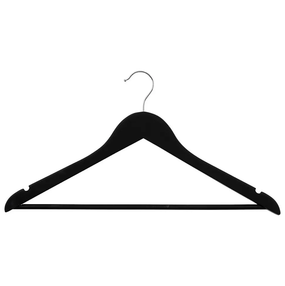 3 cintres en bois Noir Rubber - Noir - 5five