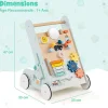 8 en 1 Trotteur Bébé Garçon Fille, Chariot de Marche Bebe Montessori avec Roues, Espace de Rangement, Bleu