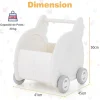 2 en 1 Trotteur Bébé Garçon Fille avec Coffre à Jouets, Chariot de Marche Bebe en HDPE, avec Espace de Rangement