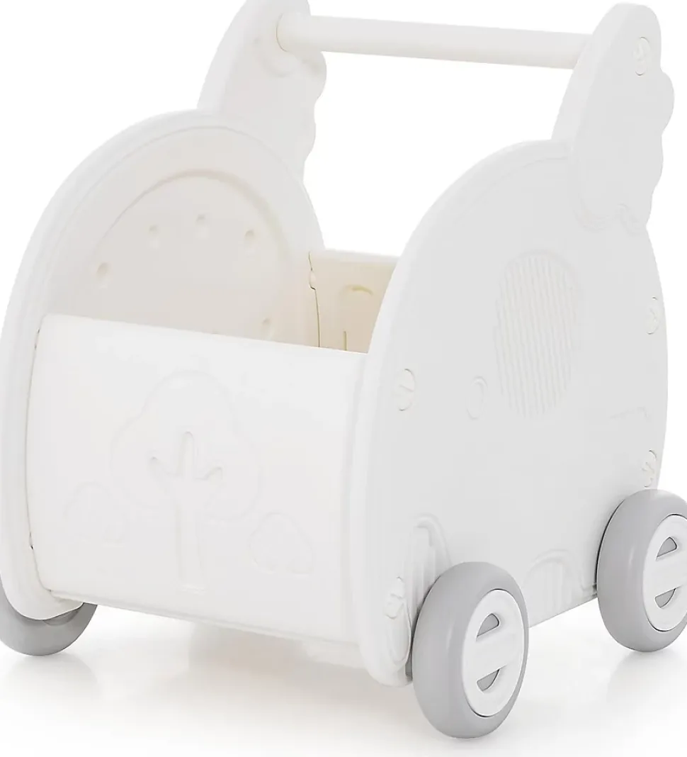 2 en 1 Trotteur Bébé Garçon Fille avec Coffre à Jouets, Chariot de Marche Bebe en HDPE, avec Espace de Rangement