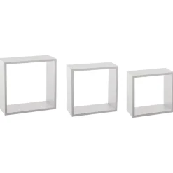 3 grandes étagères murales cube Blanc Fixy - 5Five