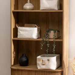 3 paniers Loe en tissu bouclette - Atmosphera