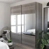 4 panneaux de portes coulissantes argent miroir GoodHome Atomia H. 56 x L. 98,7 cm