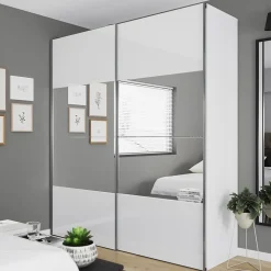4 panneaux de portes coulissantes argent miroir GoodHome Atomia H. 56 x L. 98,7 cm