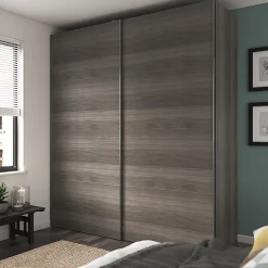 4 panneaux de portes coulissantes effet chêne grisé GoodHome Atomia H. 56 x L. 73,7 cm