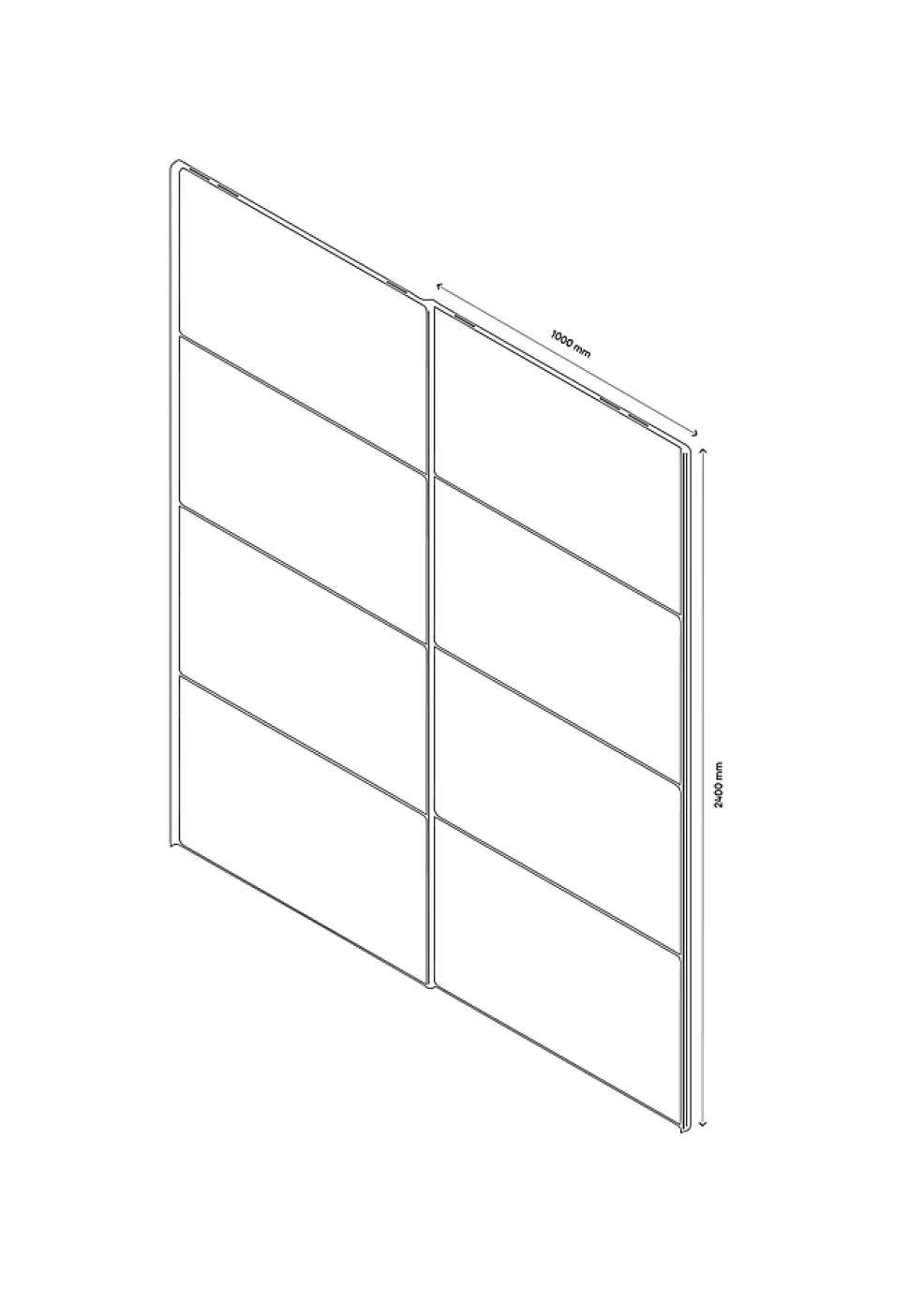 4 panneaux de portes coulissantes effet chêne grisé GoodHome Atomia H. 56 x L. 98,7 cm