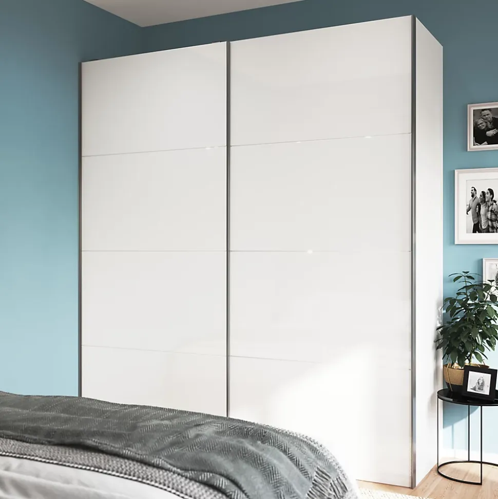 4 panneaux de portes coulissantes blancs brillants GoodHome Atomia H.56 x L. 98,7 cm