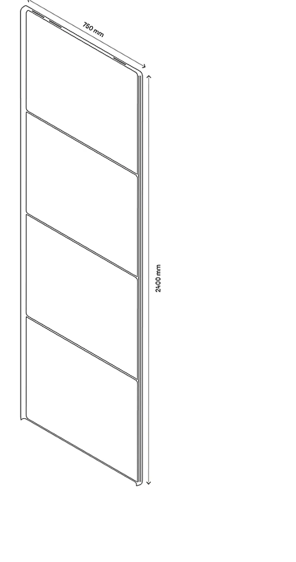 4 panneaux de portes coulissantes blancs brillants GoodHome Atomia H.56 x L. 73,7 cm