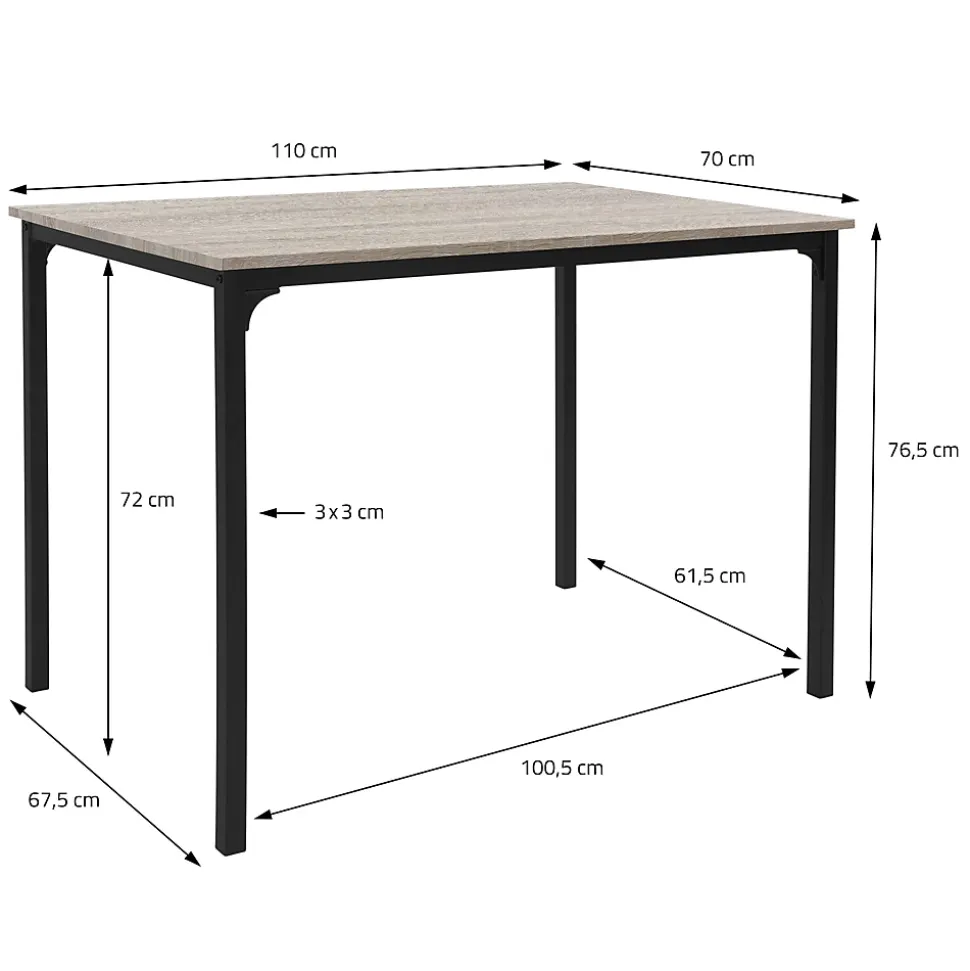 4 Pièces meubles de salle à manger cuisine table chaises banc chêne Sonoma