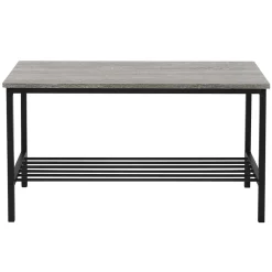 4 Pièces meubles salle à manger cuisine table chaises banc chêne-gris MDF/acier