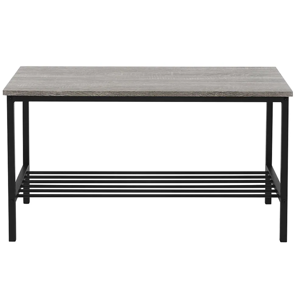4 Pièces meubles salle à manger cuisine table chaises banc chêne-gris MDF/acier