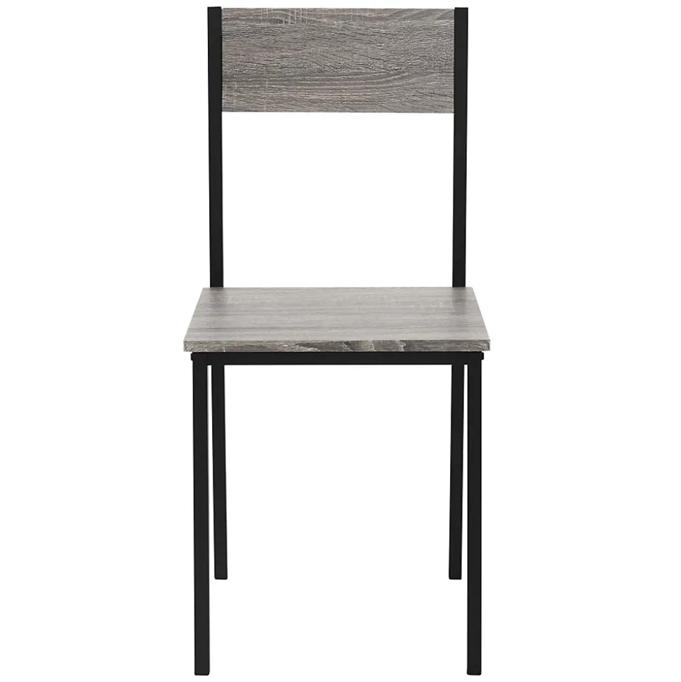 4 Pièces meubles salle à manger cuisine table chaises banc chêne-gris MDF/acier