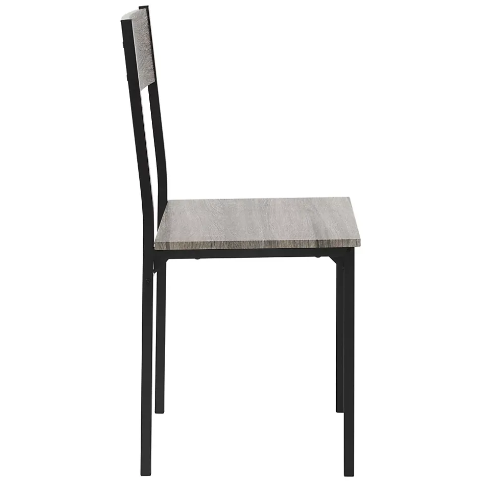 4 Pièces meubles salle à manger cuisine table chaises banc chêne-gris MDF/acier