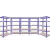 3 Rayonnages Q-Rax Bleus 90cm x 50cm x 182cm & 2 Rayonnages Q-Rax Bleus 120cm x 50cm x 182cm en Acier Sans Boulons