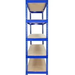 3 Rayonnages Q-Rax Bleus 90cm x 50cm x 182cm & 2 Rayonnages Q-Rax Bleus 120cm x 50cm x 182cm en Acier Sans Boulons