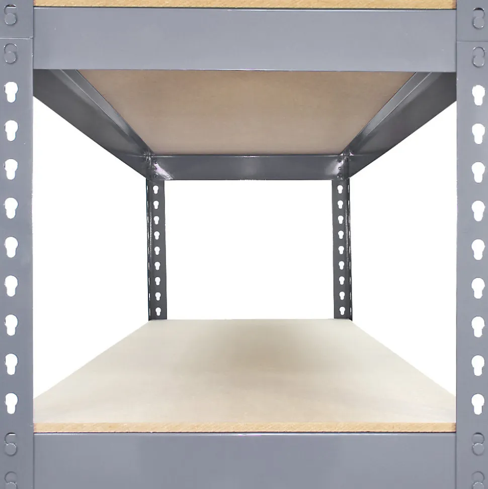 3 Rayonnages Q-Rax en Acier Sans Boulons Gris - 120cm x 182,5cm x 50cm & Maillet