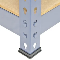 3 Rayonnages Q-Rax en Acier Sans Boulons Gris - 120cm x 182,5cm x 50cm & Maillet