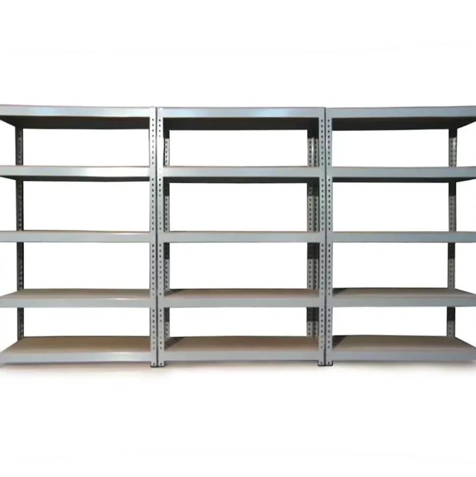 3 Rayonnages Q-Rax en Acier Sans Boulons Gris - 120cm x 182,5cm x 50cm