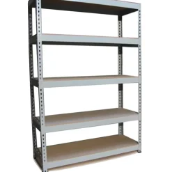 3 Rayonnages Q-Rax en Acier Sans Boulons Gris - 120cm x 182,5cm x 50cm