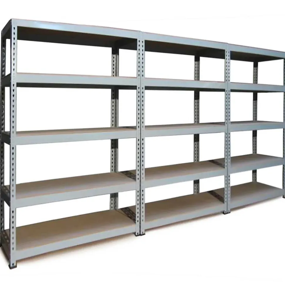 3 Rayonnages Q-Rax en Acier Sans Boulons Gris - 120cm x 182,5cm x 50cm