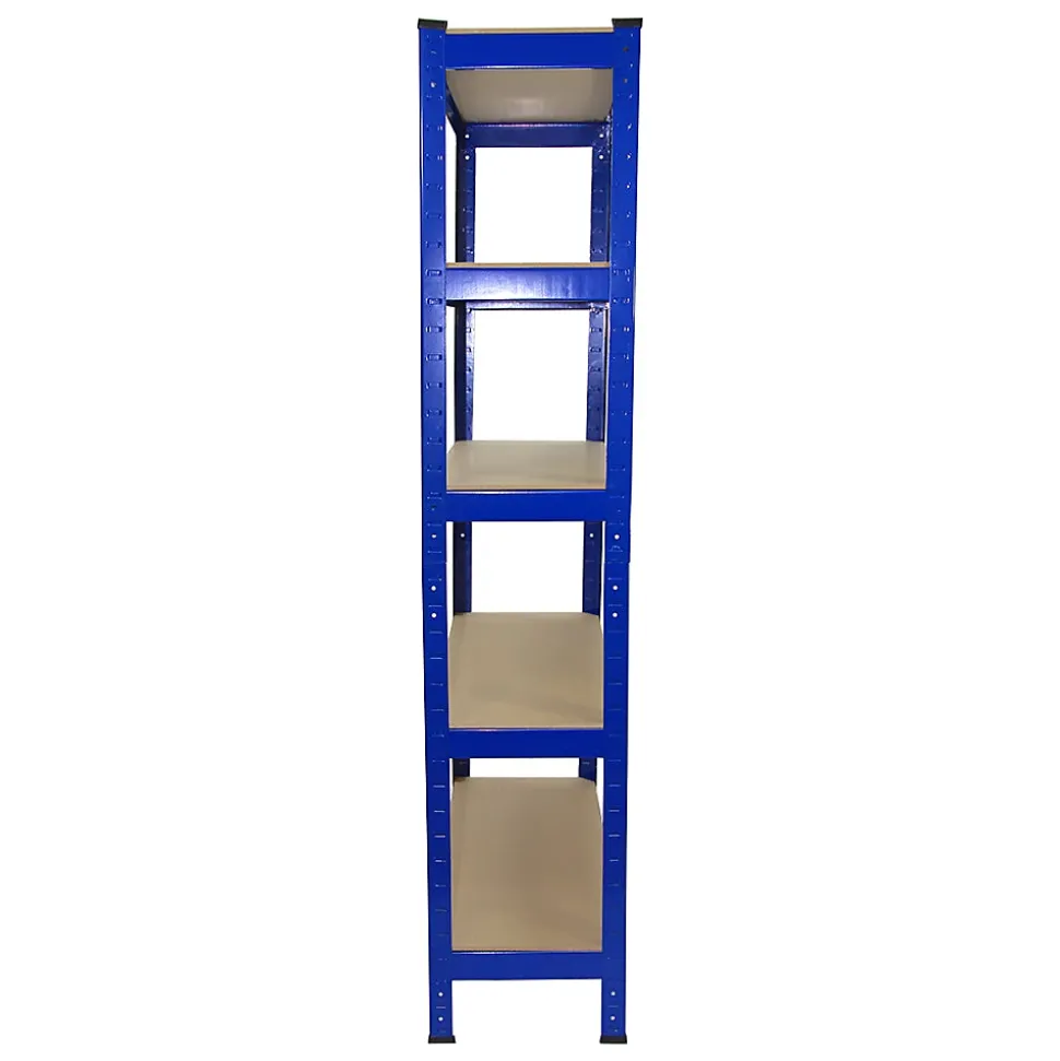 5 Rayonnages T-Rax en Acier Sans Boulons Bleus 75cm x 30cm