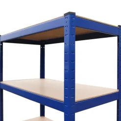 3 Rayonnages T-Rax en Acier Sans Boulons Bleus 90cm x 45cm x 180cm