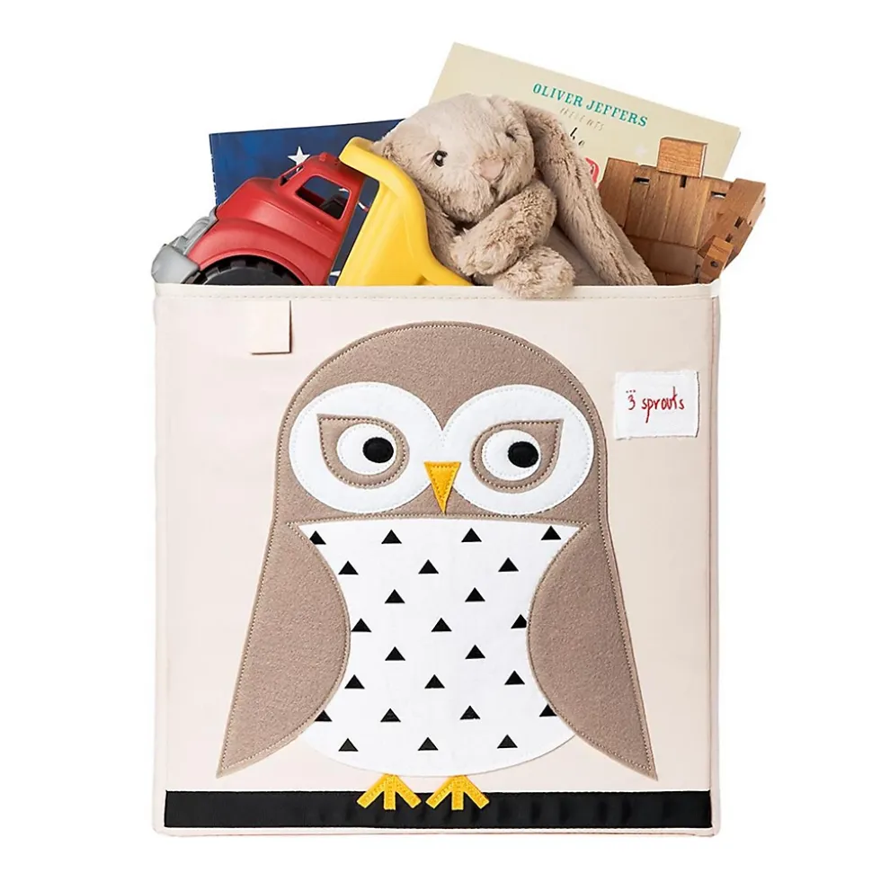 3 Sprouts Boîte de rangement pour jouets Chouette