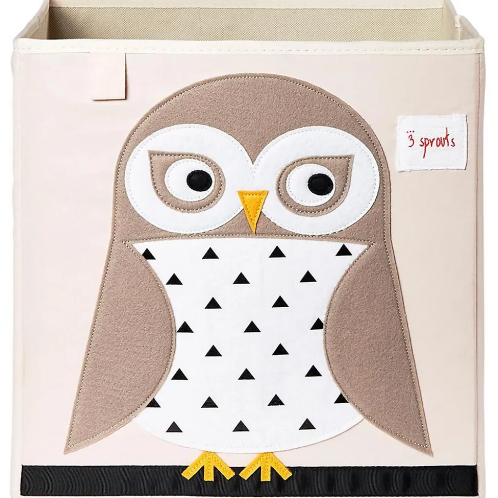 3 Sprouts Boîte de rangement pour jouets Chouette