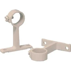 2 supports aluminium blanc pour tringle de penderie ø1,8 x 4 cm