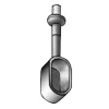 2 supports aluminium blanc pour tringle de penderie 3 x 1,5 cm