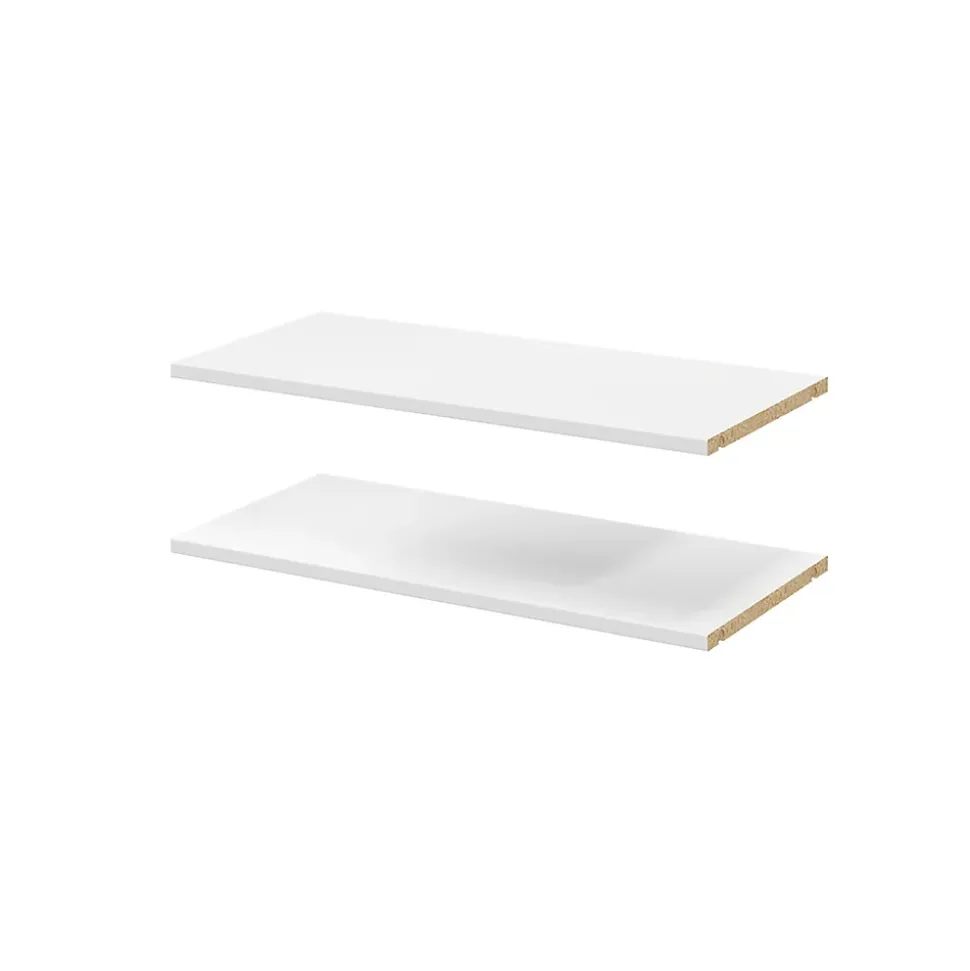 2 tablettes blanches GoodHome Atomia L. 71,4 x P. 33,2 cm