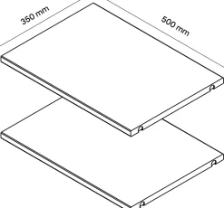 2 tablettes blanches GoodHome Atomia L. 46,4 x P. 33,2 cm