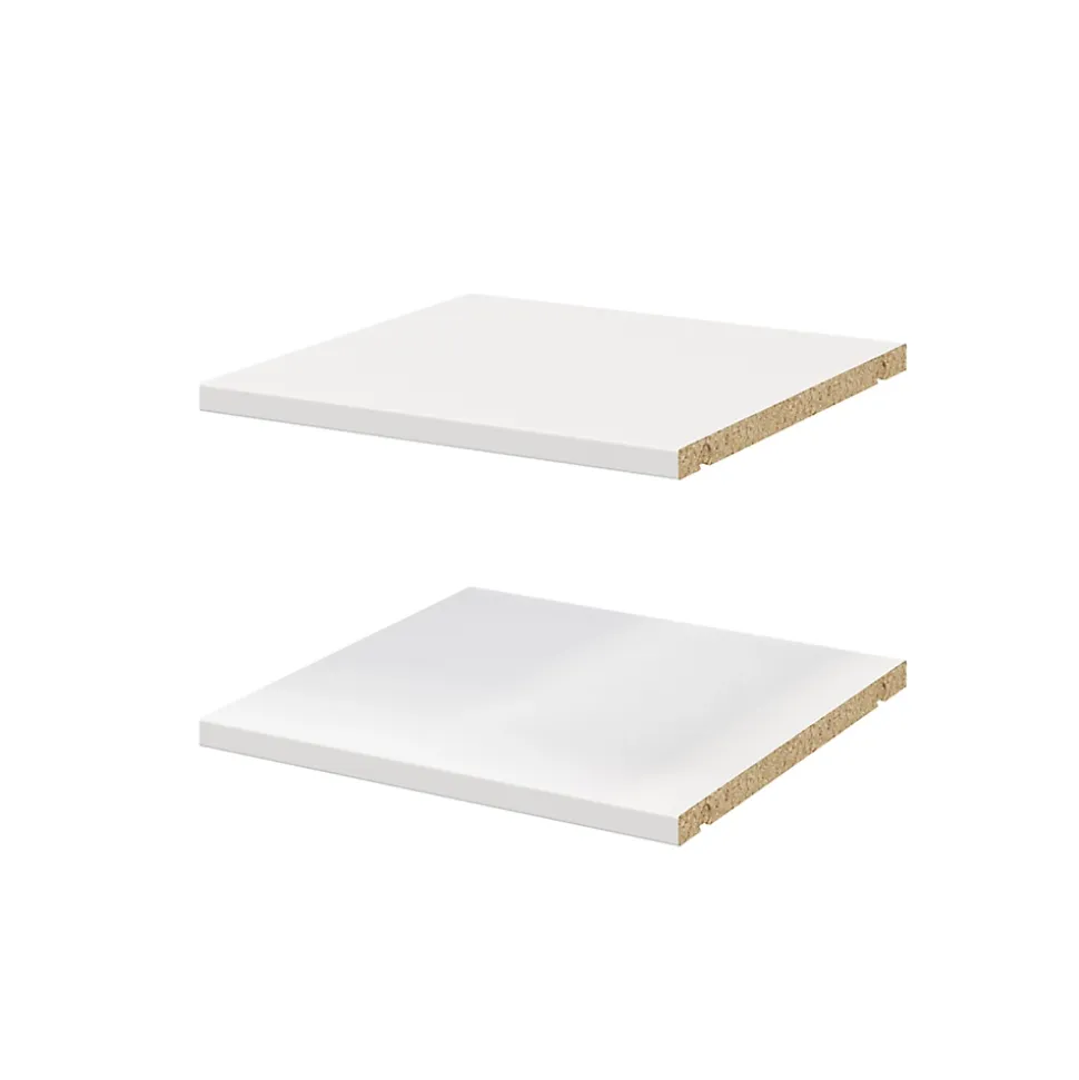 2 tablettes blanches GoodHome Atomia L. 33,9 x P. 33,2 cm