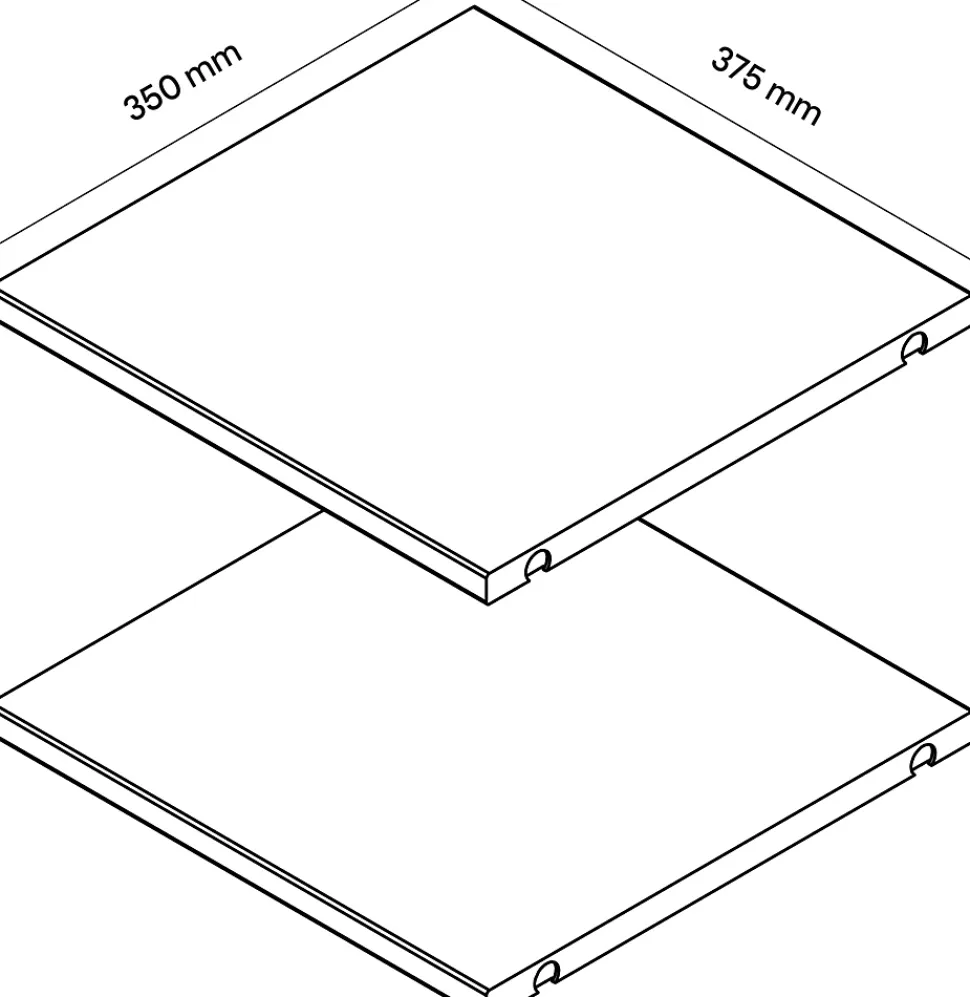 2 tablettes blanches GoodHome Atomia L. 33,9 x P. 33,2 cm