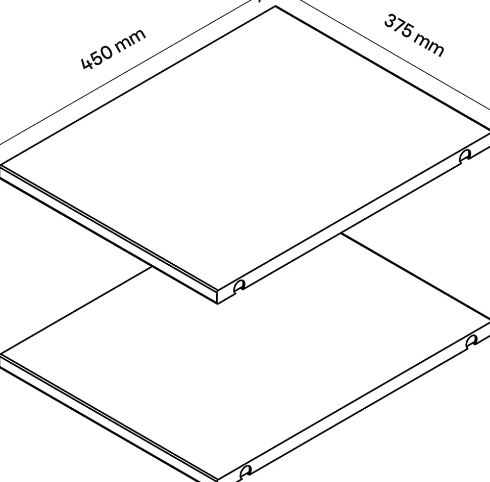 2 tablettes blanches GoodHome Atomia L. 33,9 x P. 43,2 cm