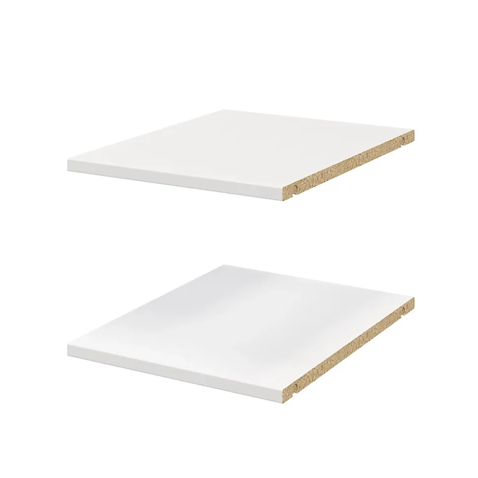 2 tablettes blanches GoodHome Atomia L. 33,9 x P. 43,2 cm