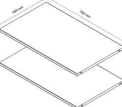 2 tablettes blanches GoodHome Atomia L. 71,4 x P. 43,2 cm