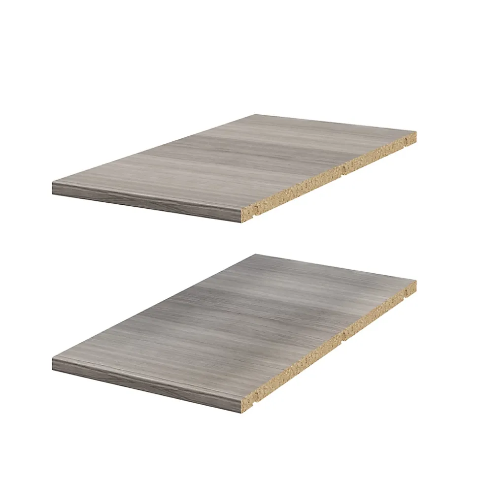 2 tablettes d'angle effet chêne grisé GoodHome Atomia L. 29,2 x P. 56,2 cm