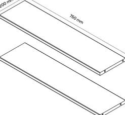 2 tablettes effet chêne GoodHome Atomia L. 71,4 x P. 18,2 cm